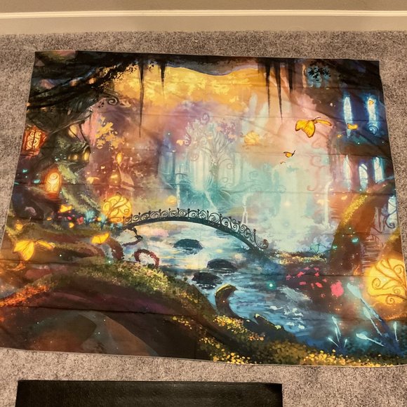 Bling Painting Mystical/Fantasy Bridge Wall Tapestry - NEW - Picture 2 of 5